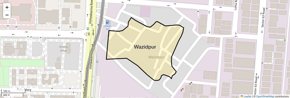 Location Map of Wazidpur, Noida