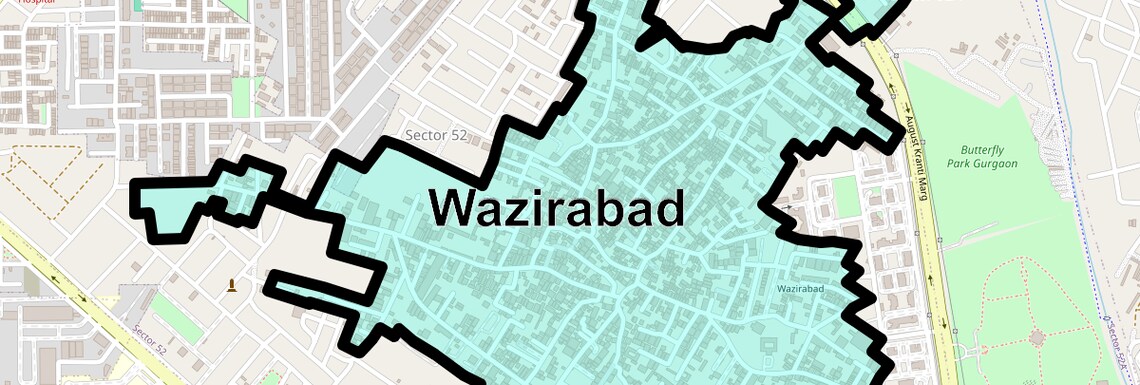Location Map of Wazirabad, Gurgaon
