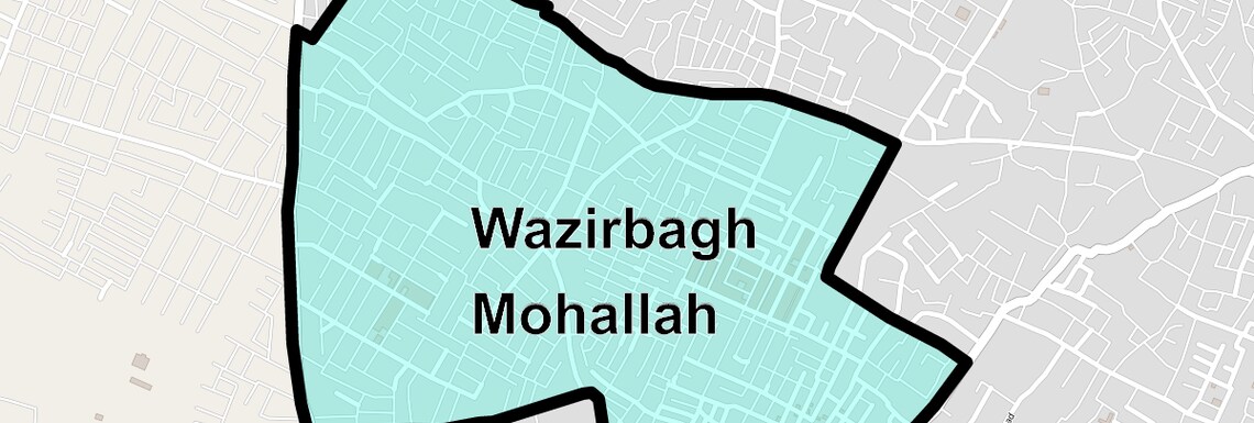 Location Map of Wazirbagh Mohallah, Lucknow