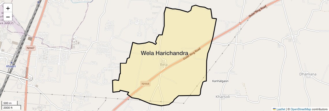 Location Map of Wela Harichandra, Nagpur