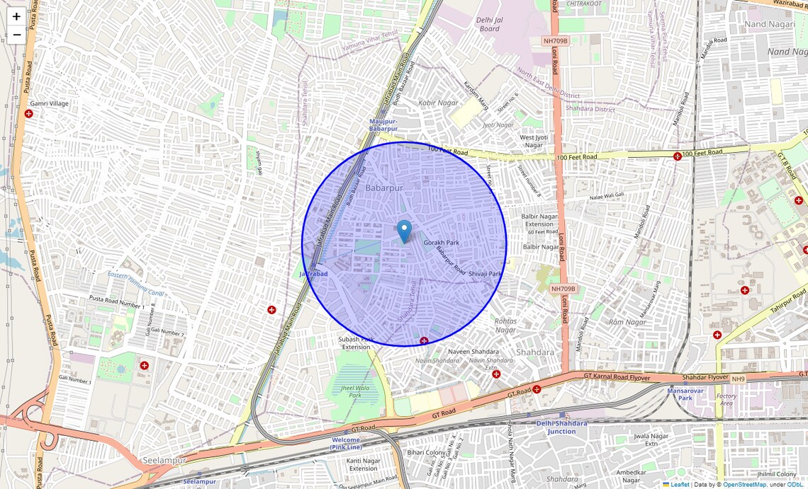 Location Map of West Gorakh Park, Delhi