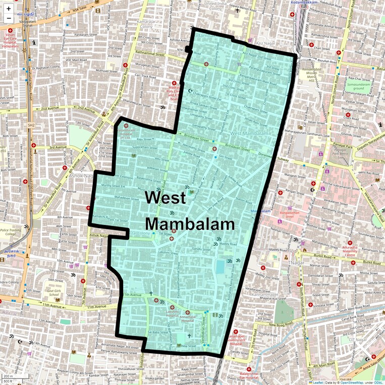 Location Map of West Mambalam