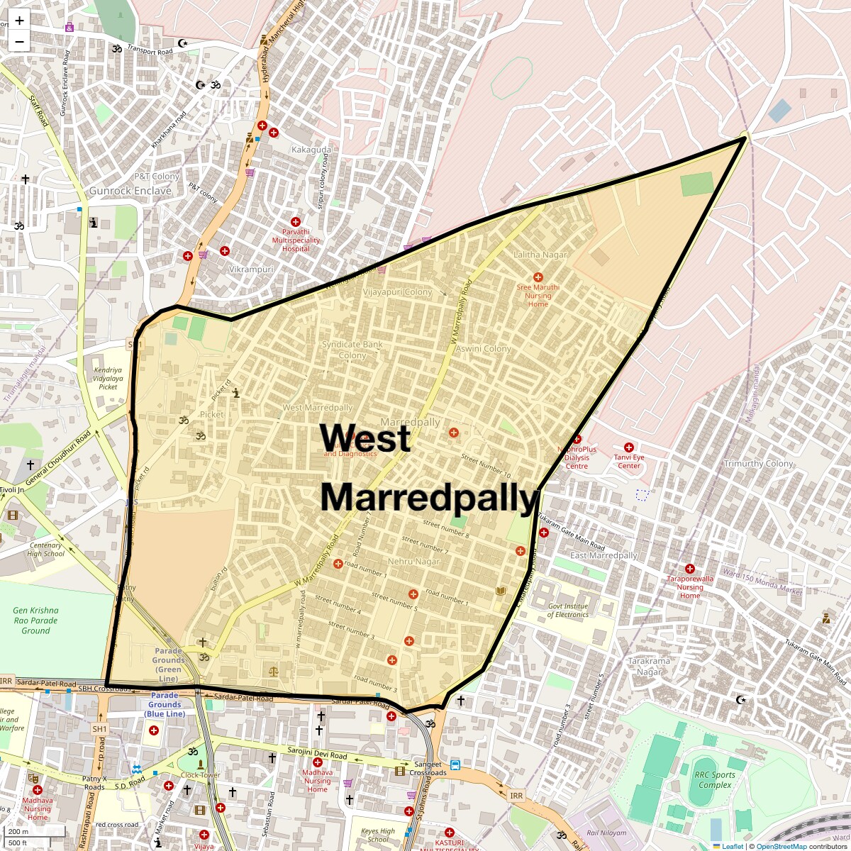 Check Time Travel of West Marredpally, Hyderabad