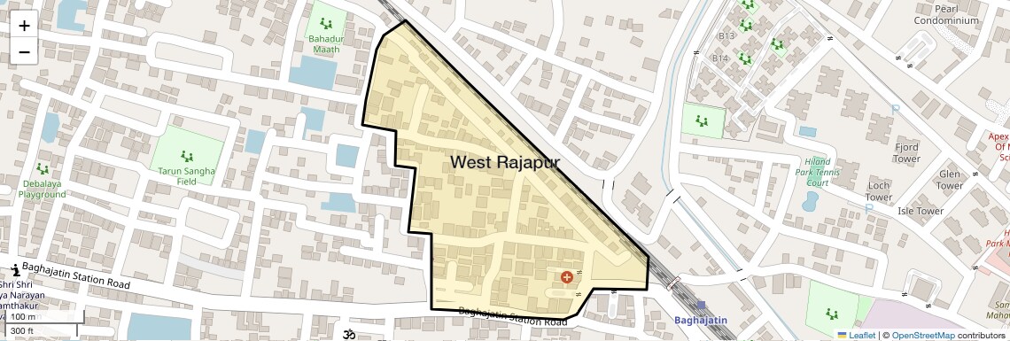 Location Map of West Rajapur, Kolkata