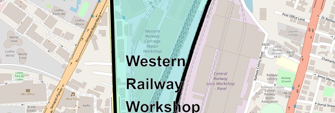 Location Map of Western Railway Workshop, Mumbai
