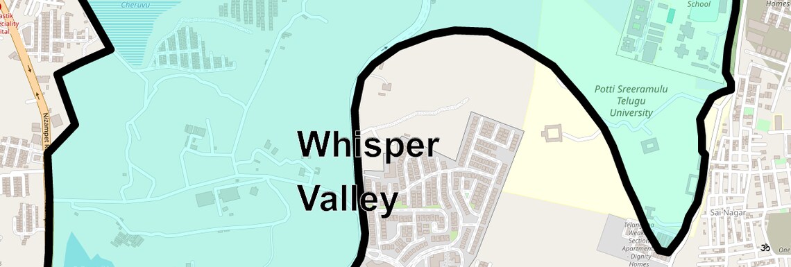 Location Map of Whisper Valley, Hyderabad