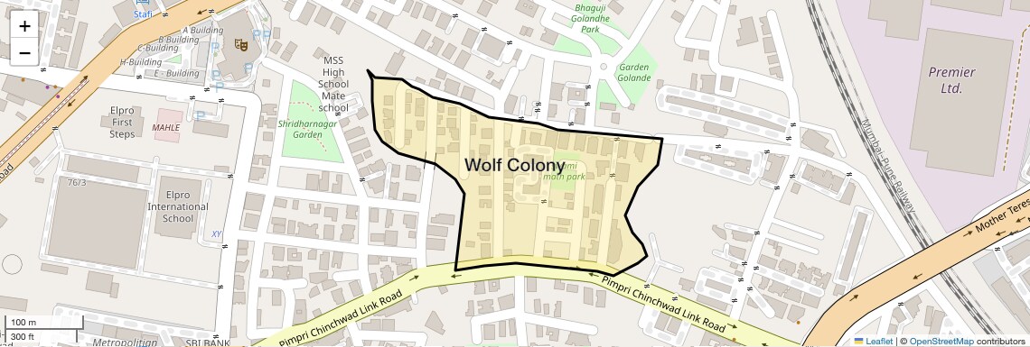 Location Map of Wolf Colony, Pune