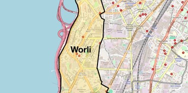 Location Map of Worli, Mumbai
