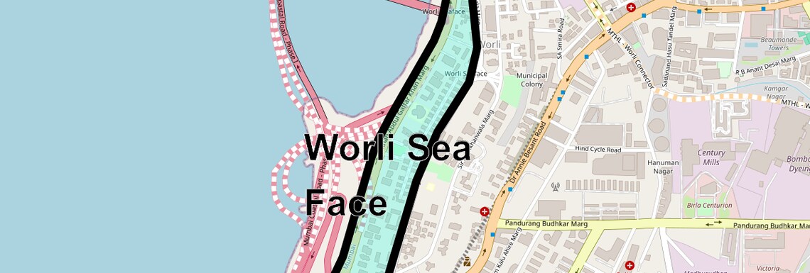 Location Map of Worli Sea Face, Mumbai