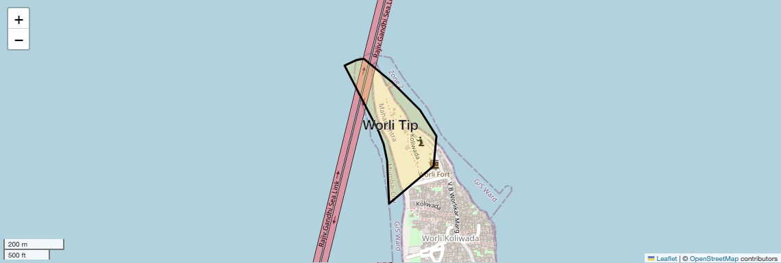 Location Map of Worli Tip, Mumbai