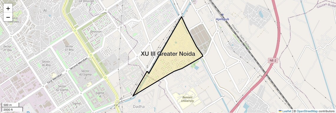 Location Map of XU III Greater Noida, Greater Noida