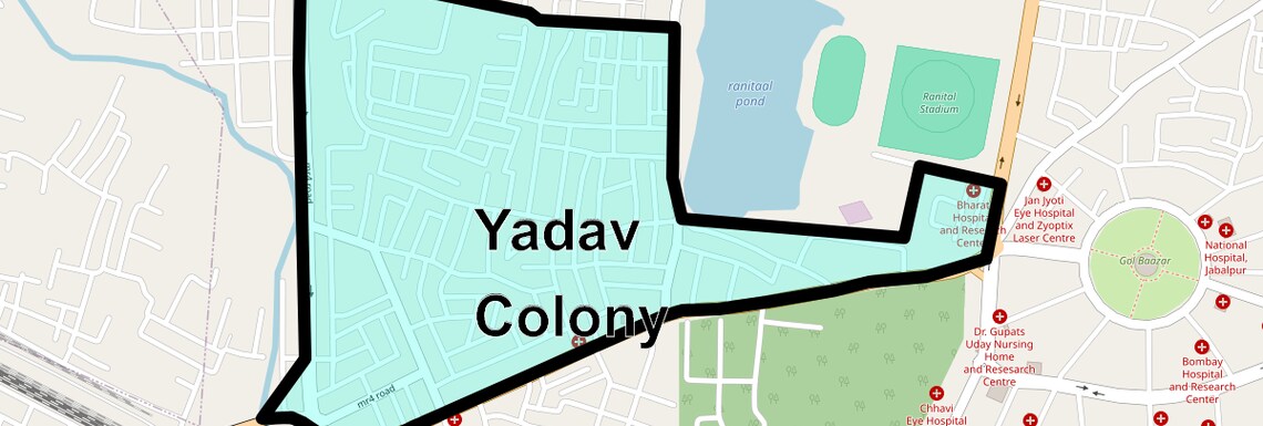Location Map of Yadav Colony, Patna