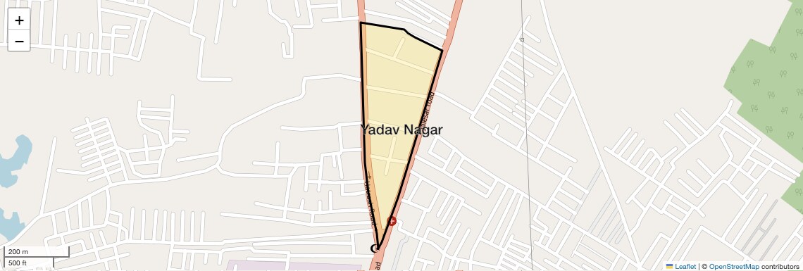 Location Map of Yadav Nagar, Agra