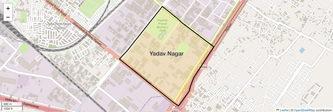 Location Map of Yadav Nagar, Ghaziabad