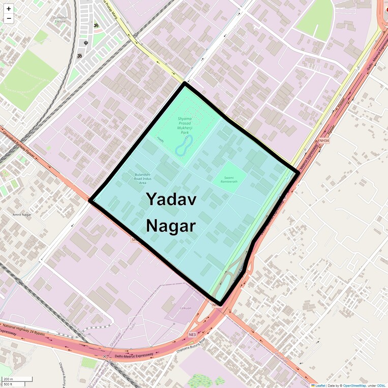 Location Map of Yadav Nagar