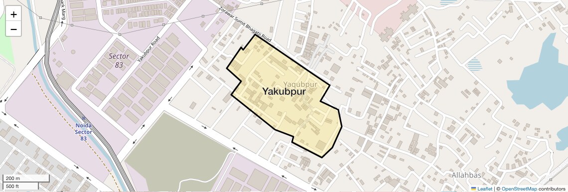 Location Map of Yakubpur, Noida
