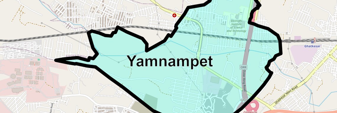 Location Map of Yamnampet, Hyderabad