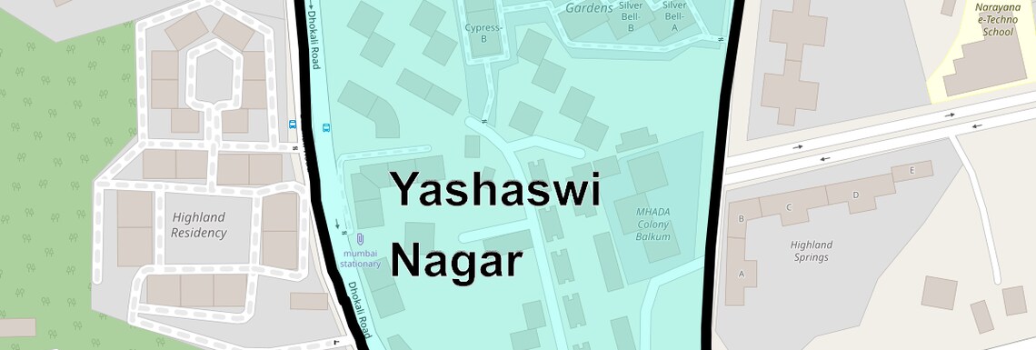 Location Map of Yashaswi Nagar, Thane