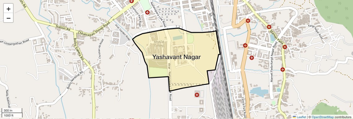 Location Map of Yashavant Nagar, Palghar