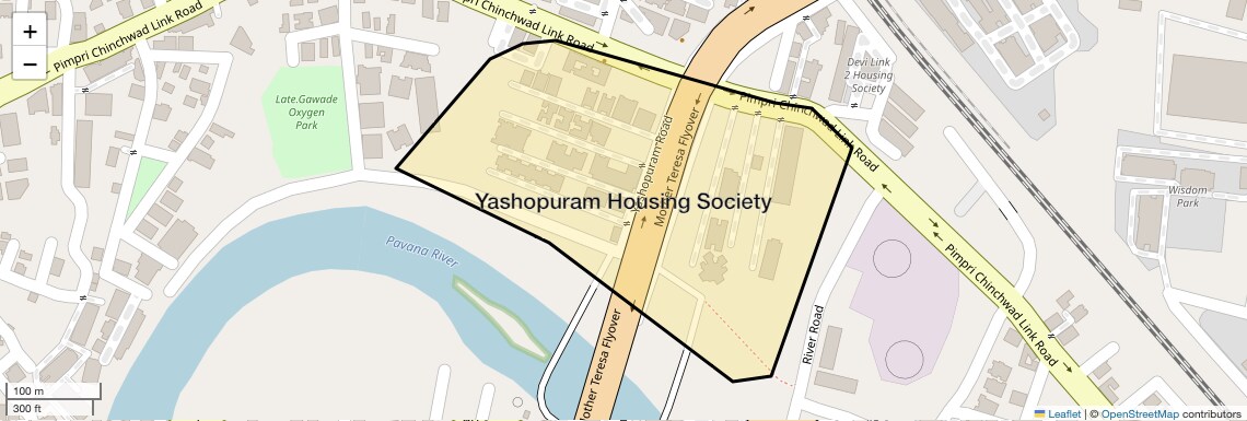 Location Map of Yashopuram Housing Society, Pune