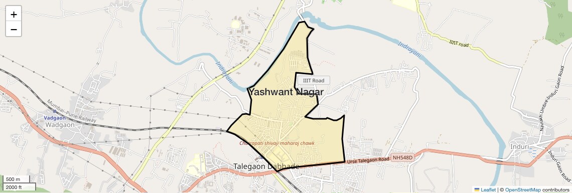 Location Map of Yashwant Nagar, Pune