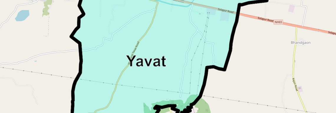 Location Map of Yavat, Pune
