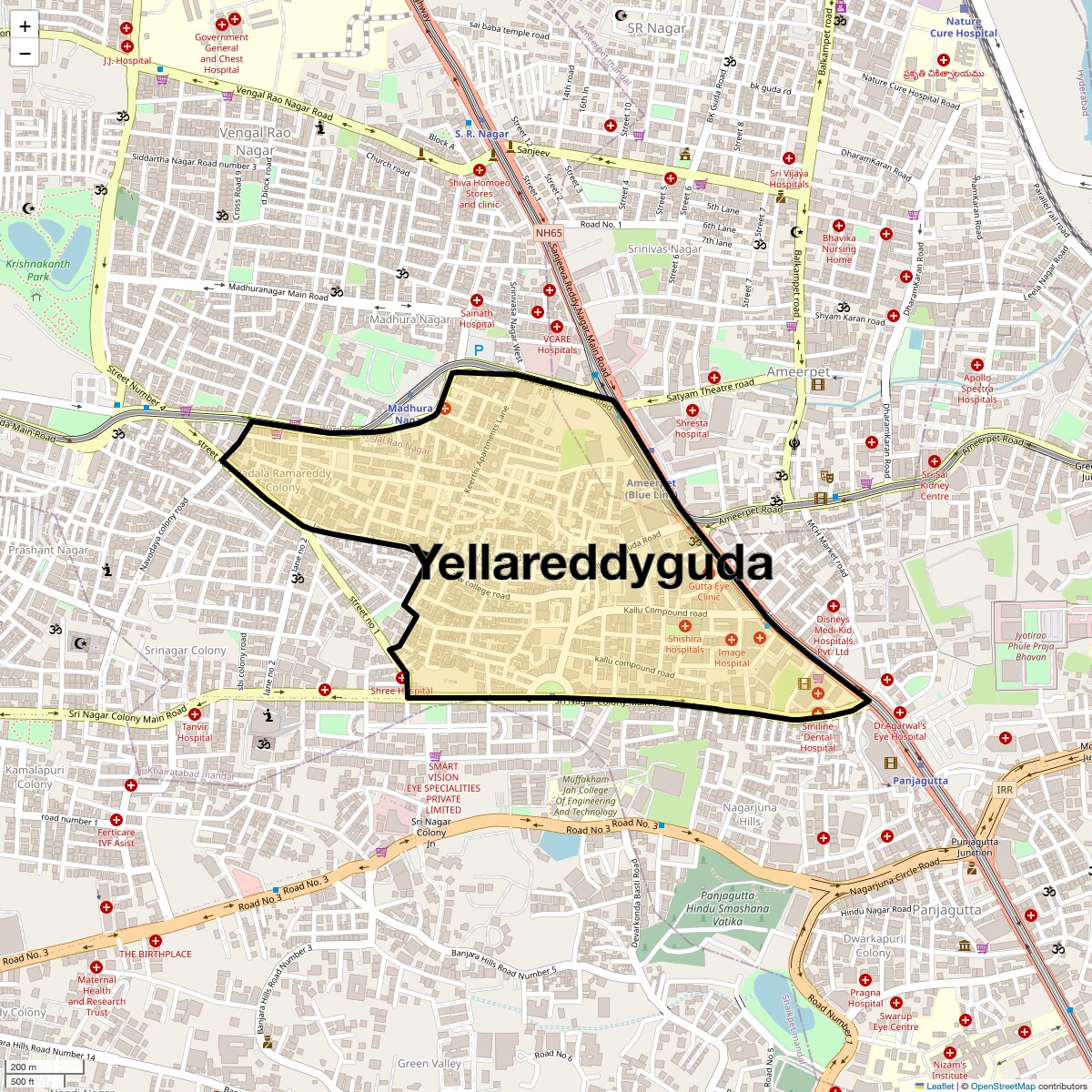 Check Time Travel of Yellareddyguda, Hyderabad