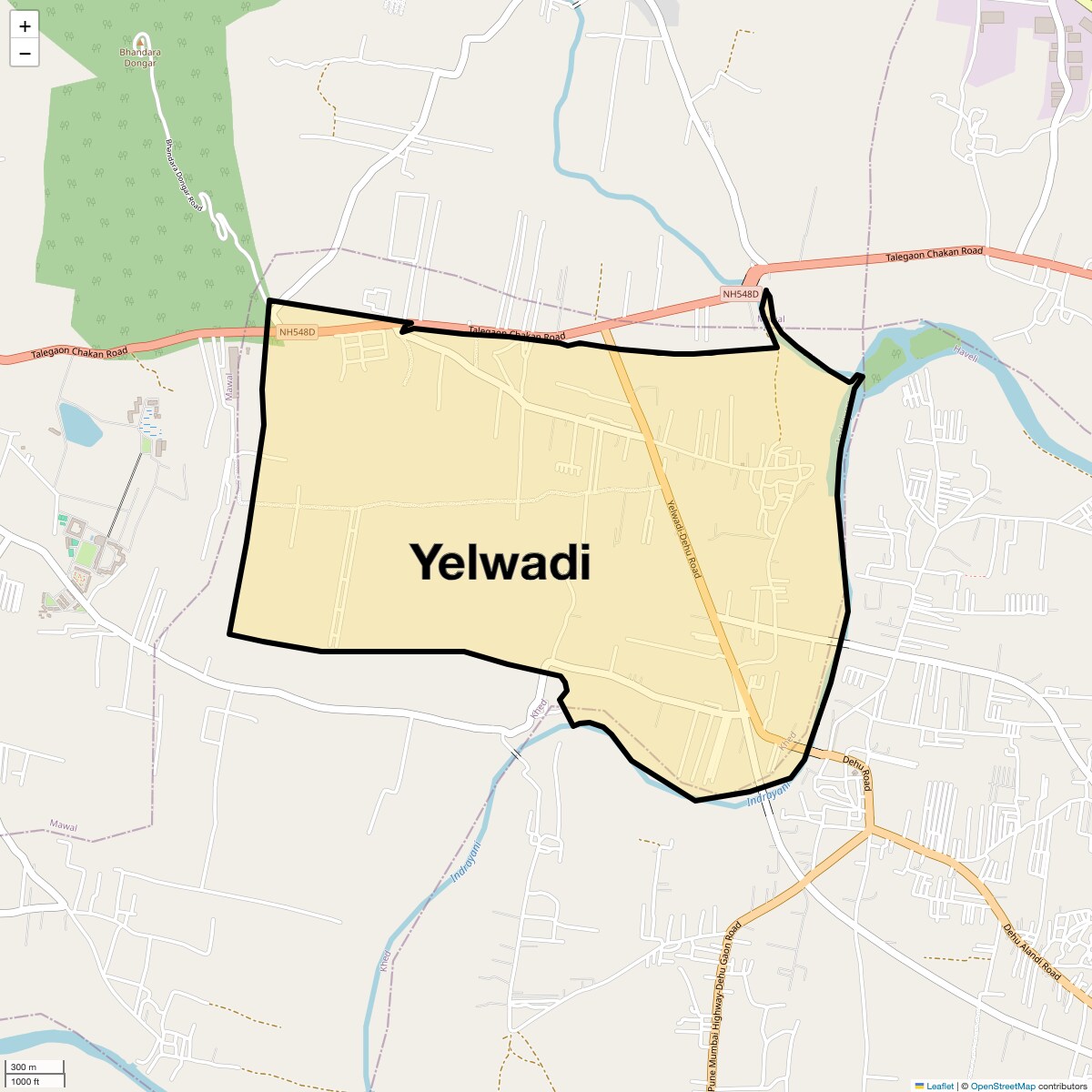 Location Map of Yelwadi, Pune