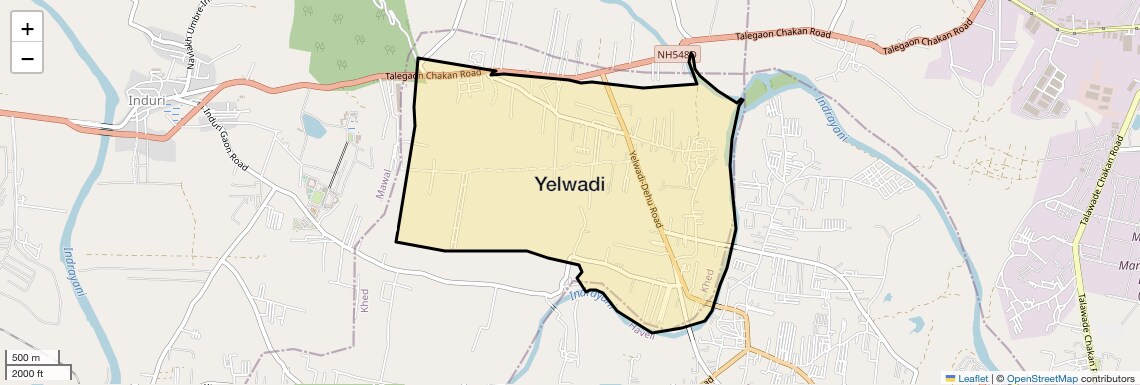 Location Map of Yelwadi, Pune