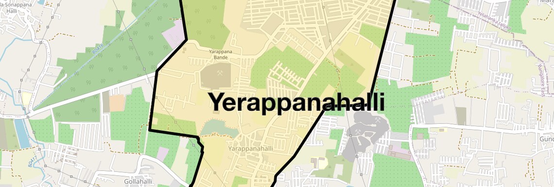 Location Map of Yerappanahalli, Bangalore