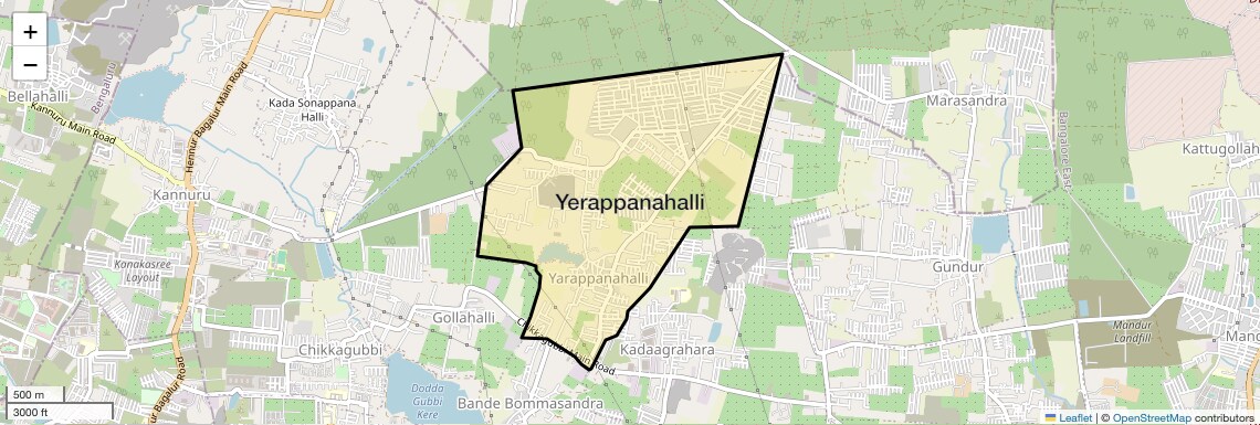 Location Map of Yerappanahalli, Bangalore