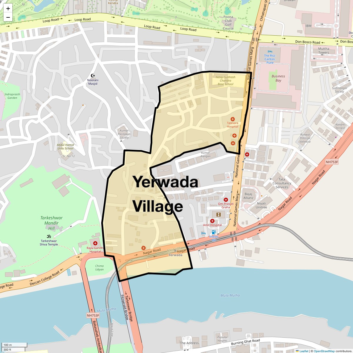 Location Map of Yerwada Village, Pune