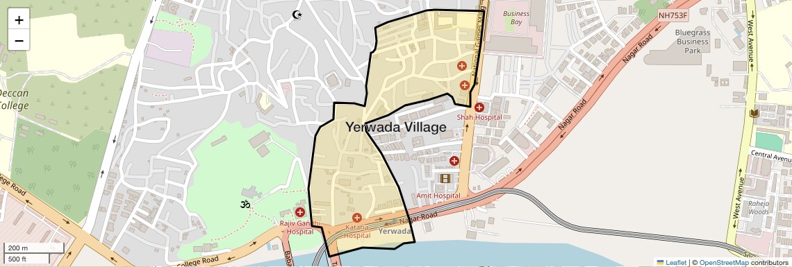 Location Map of Yerwada Village, Pune