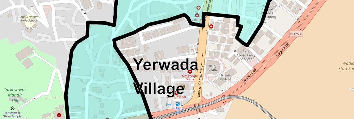 Location Map of Yerwada Village, Pune