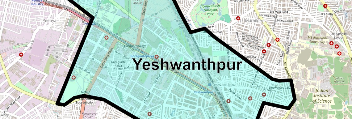 Location Map of Yeshwanthpur, Bangalore