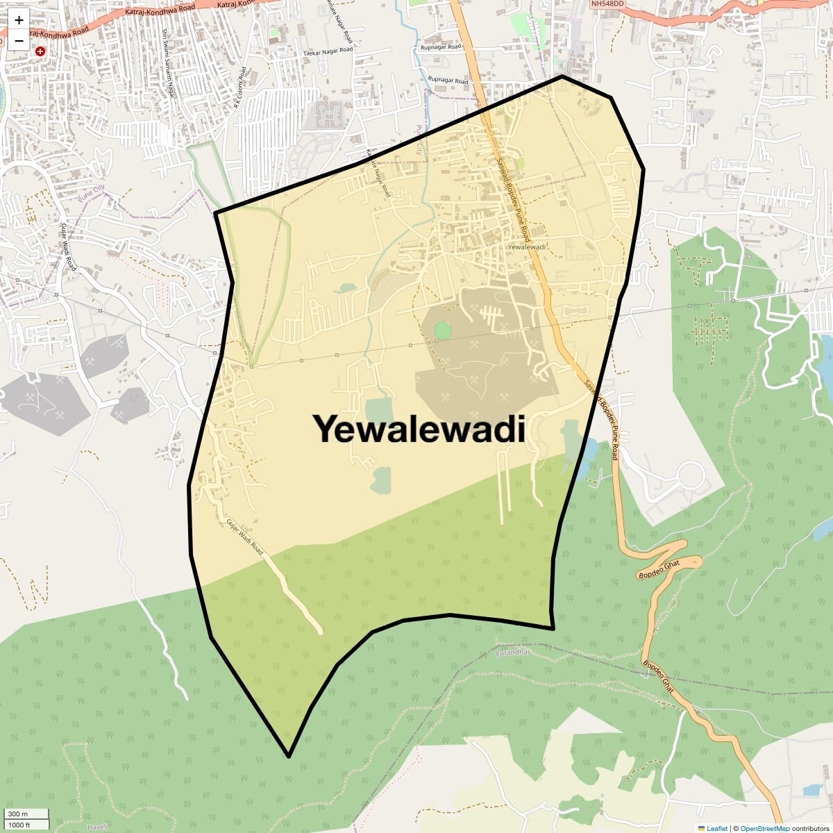 Location Map of Yewalewadi, Pune