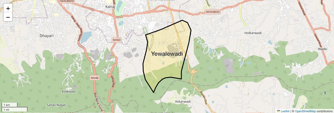 Location Map of Yewalewadi, Pune