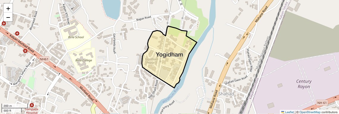 Location Map of Yogidham, Thane