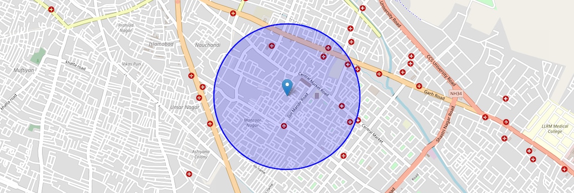 Location Map of Zaidi Nagar, Meerut
