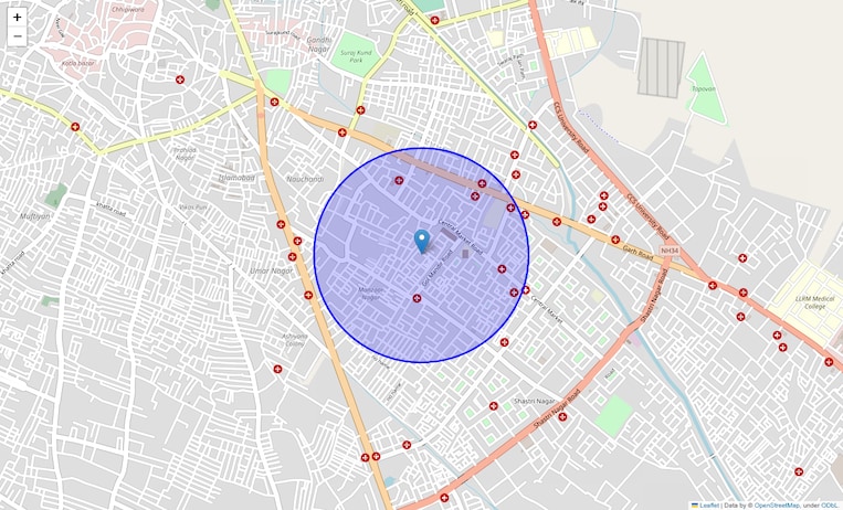 Location Map of Zaidi Nagar