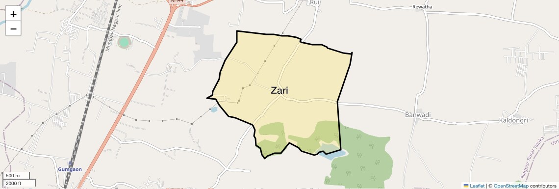 Location Map of Zari, Nagpur