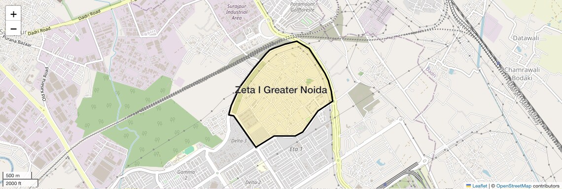 Location Map of Zeta I Greater Noida, Greater Noida