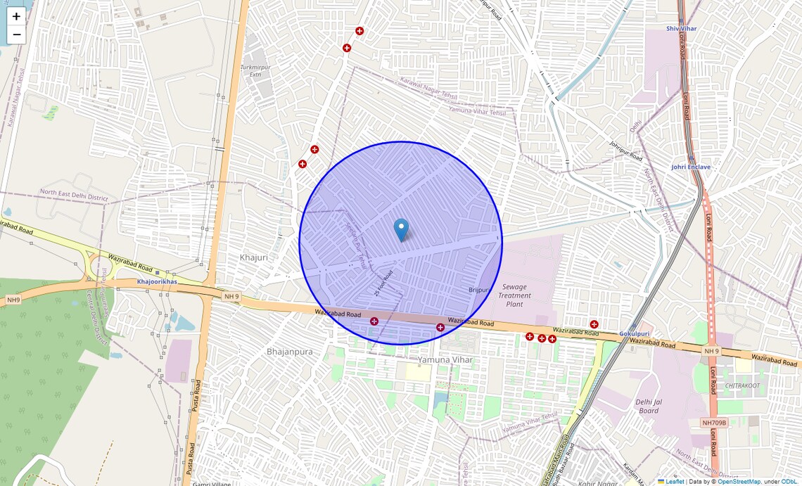 Location Map of Ziauddin Pur, Delhi