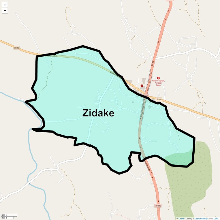 Location Map of Zidake