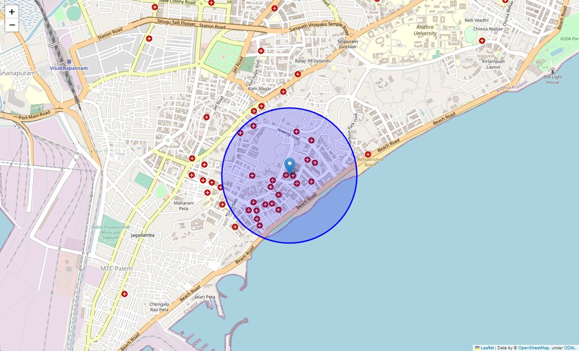 Location Map of Zilla Parishad, Vizag