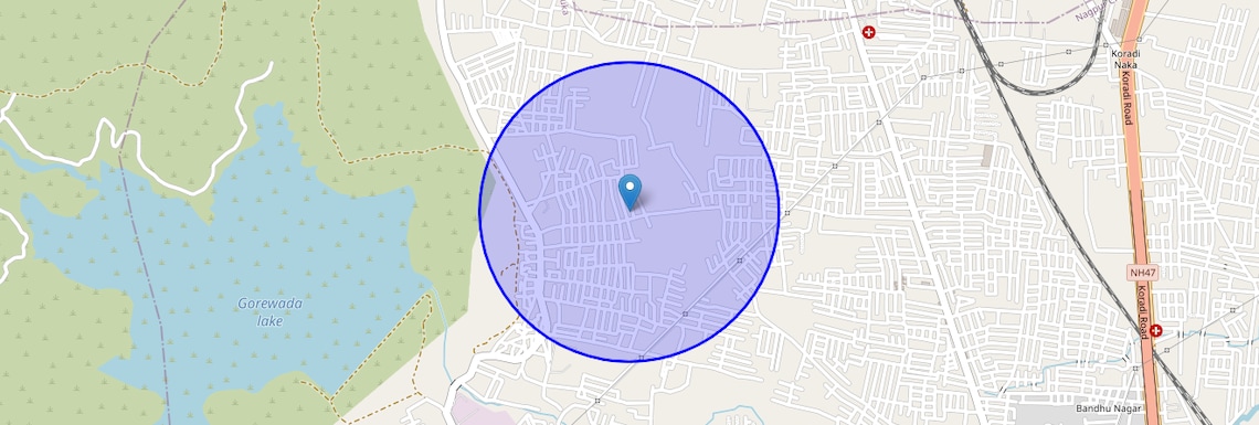 Location Map of Zingabai Takli, Nagpur