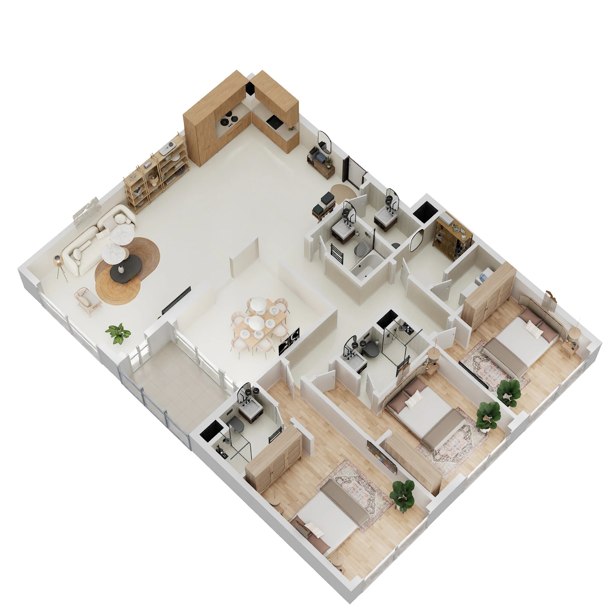 3 Beds 1545 Sq. Ft. Apartment