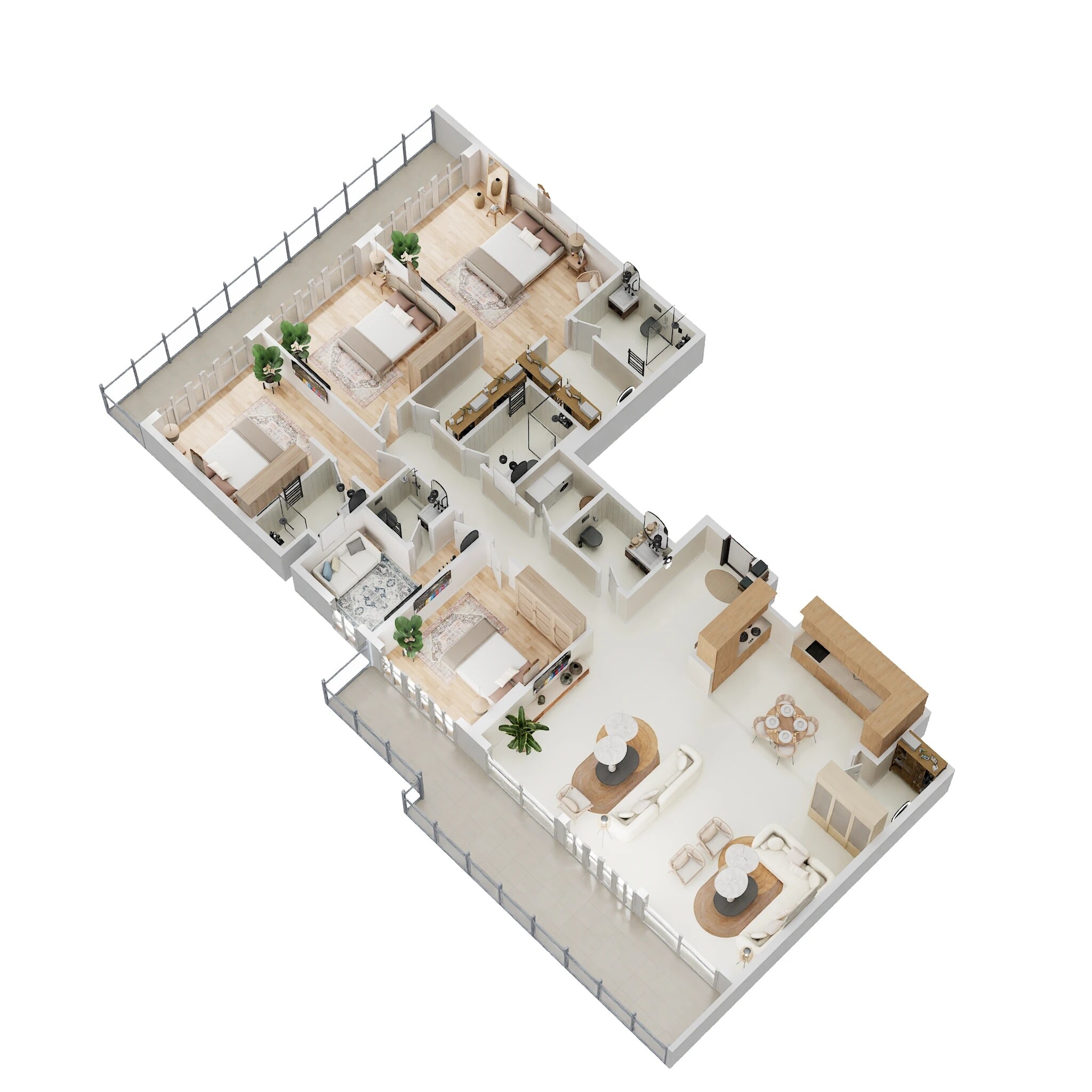 4 Beds 2164 Sq. Ft. Apartment