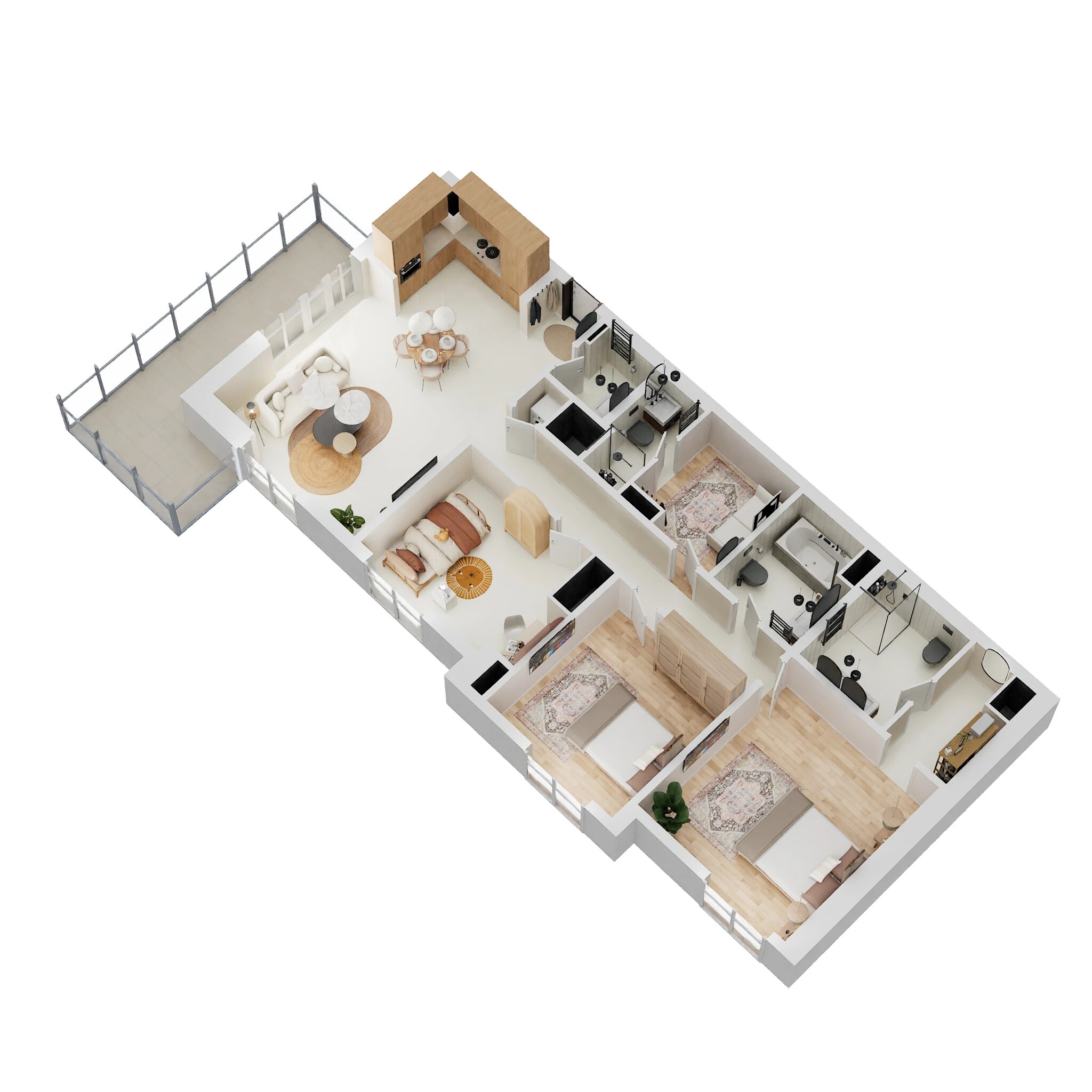 3 Beds 1395 Sq. Ft. Apartment