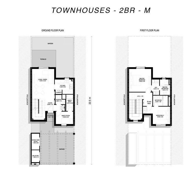 2 Beds 1335 Sq. Ft. Townhouse